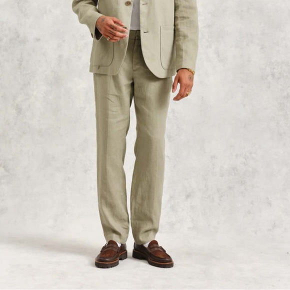 Mens Wax London Smart trousers in Pale Khaki. - Picture 2 of 6